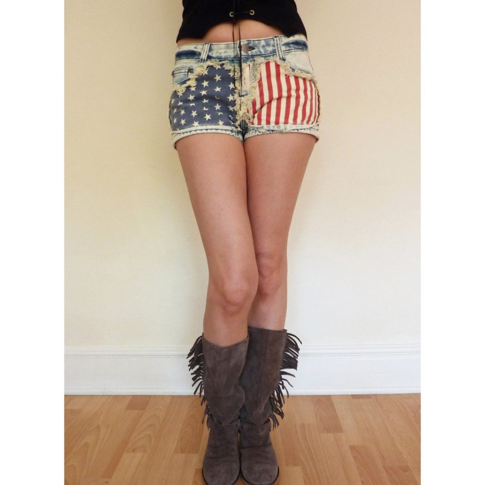 stars & stripes jeans shorts XS